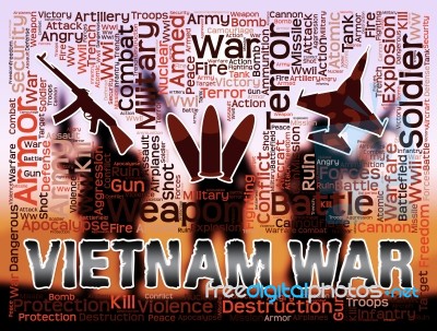 Vietnam War Means Indochina Military Action And Conflict Stock Image