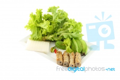 Vietnamese Style Food Set Corner Dish On White Background Stock Photo