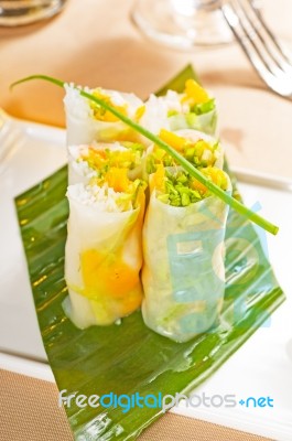 Vietnamese Style Summer Rolls Stock Photo