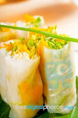 Vietnamese Style Summer Rolls Stock Photo