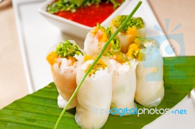 Vietnamese Style Summer Rolls Stock Photo