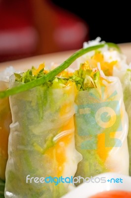 Vietnamese Style Summer Rolls Stock Photo