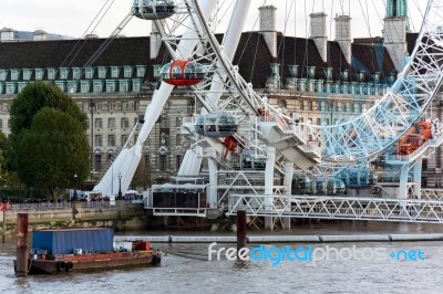 View Along The River Thames Stock Photo