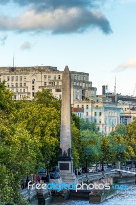 View Along The River Thames Stock Photo