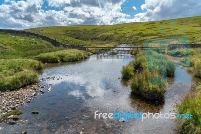 View Along The River Twiss Near Ingleton In Yorkshire Stock Photo