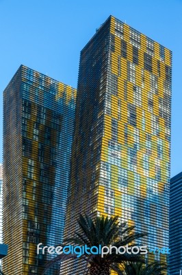 View At Sunrise Of Apartment Blocks In Las Vegas Stock Photo