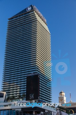 View At Sunrise Of The Cosmopolitan Hotel In Las Vegas Stock Photo