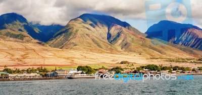 View At The Coastline In Maui Island In Hawaii Stock Photo