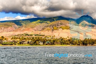 View At The Coastline In Maui Island In Hawaii Stock Photo