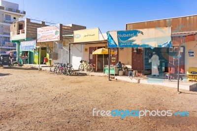 View At The Street In Wadi Halfa In Sudan Stock Photo