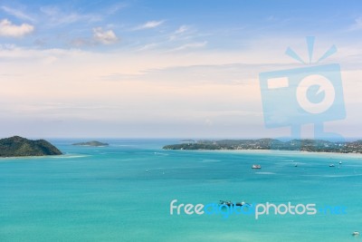 View Blue Sky Over The Andaman Sea In Phuket, Thailand Stock Photo