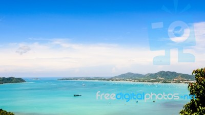 View Blue Sky Over The Andaman Sea In Phuket, Thailand Stock Photo