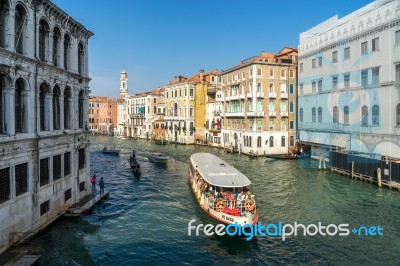 View Down The Grand Canal In Venice Stock Photo