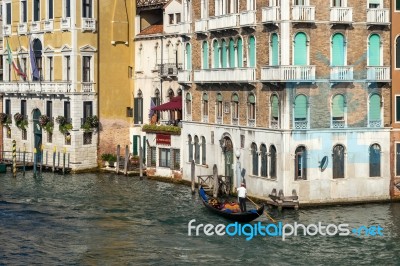 View Down The Grand Canal In Venice Stock Photo