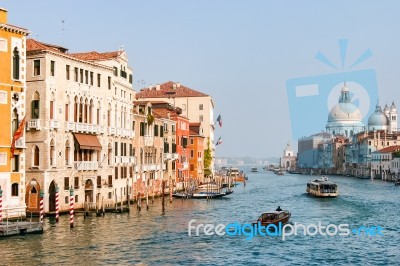 View Down The Grand Canal In Venice Stock Photo