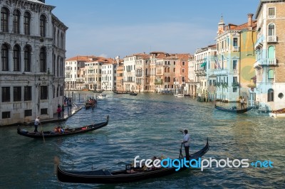 View Down The Grand Canal Venice Stock Photo