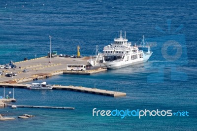 View Down To Palau Harbour In Sardinia Stock Photo