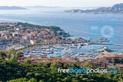 View Down To Palau In Sardinia Stock Photo