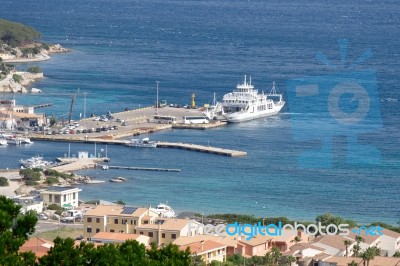 View Down To Palau In Sardinia Stock Photo