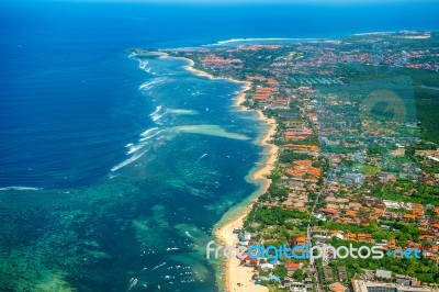 View From Airplane Window Of Indonesia Stock Photo