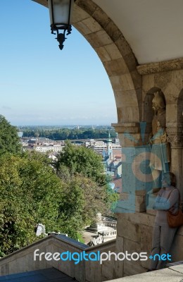 View From Fishermans Bastion Budapest Stock Photo