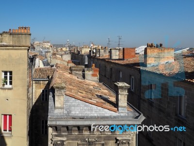 View From Porte Cailhau (palace Gate) In Bordeaux Stock Photo