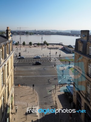 View From Porte Cailhau (palace Gate) In Bordeaux Stock Photo