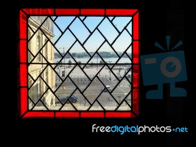 View From Porte Cailhau (palace Gate) In Bordeaux Stock Photo