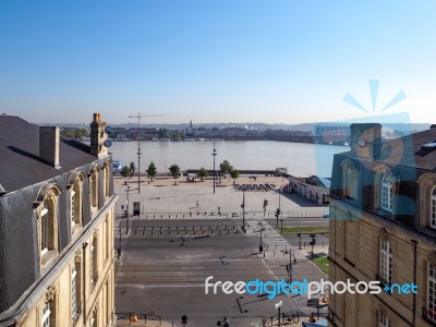 View From Porte Cailhau (palace Gate) In Bordeaux Stock Photo