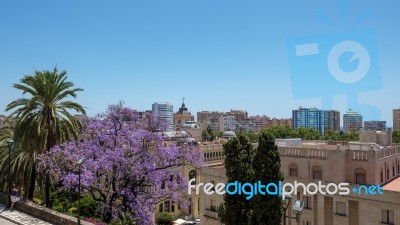 View From The Alcazaba Fort And Palace In Malaga Stock Photo