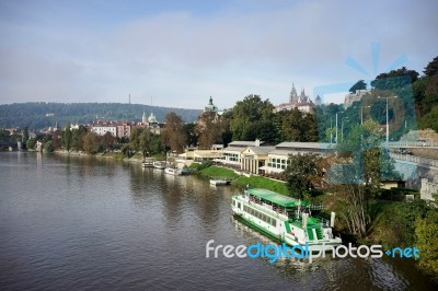 View From The Cechuv Bridge In Prague Stock Photo