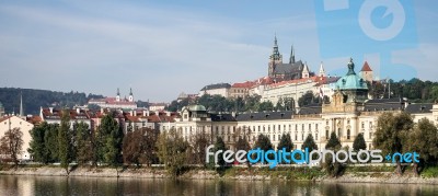 View From The Cechuv Bridge In Prague Stock Photo