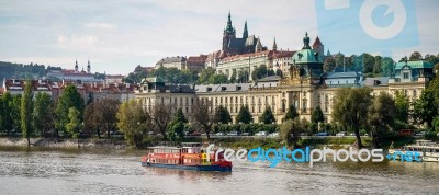 View From The Cechuv Bridge In Prague Stock Photo