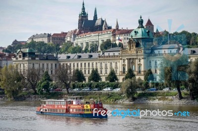 View From The Cechuv Bridge In Prague Stock Photo