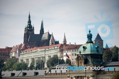 View From The Cechuv Bridge In Prague Stock Photo