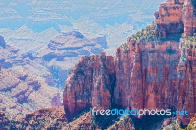 View From The North Rim Of The Grand Canyon Stock Photo