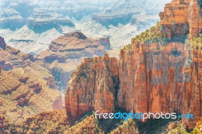 View From The North Rim Of The Grand Canyon Stock Photo