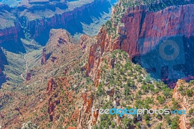 View From The North Rim Of The Grand Canyon Stock Photo