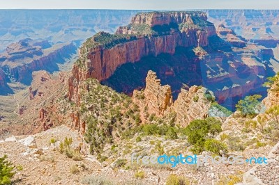 View From The North Rim Of The Grand Canyon Stock Photo