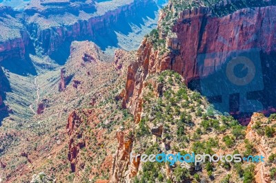 View From The North Rim Of The Grand Canyon Stock Photo