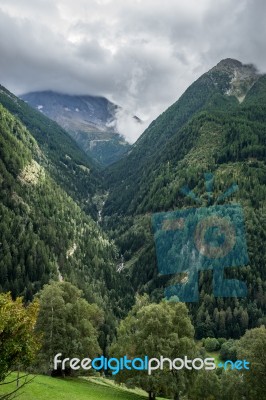 View From The Simplon Pass In Switzerland Stock Photo