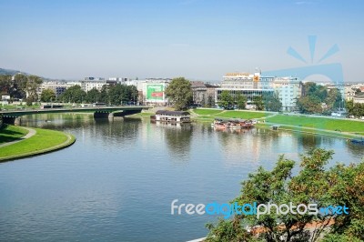 View From Wawel Castle Area In Krakow Stock Photo