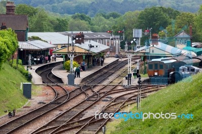 View Into Horsted Keynes Railway Station Stock Photo