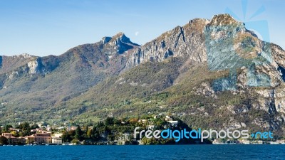 View Of A Small Community Opposite Lecco In Italy Stock Photo