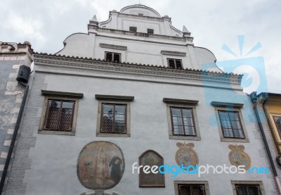 View Of A Traditional Building In Krumlov Stock Photo