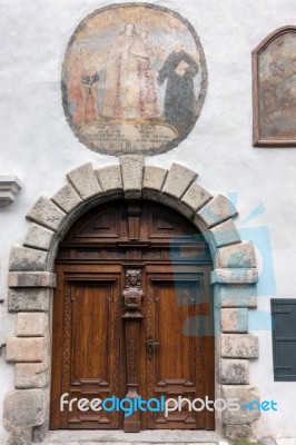 View Of A Traditional Building In Krumlov Stock Photo