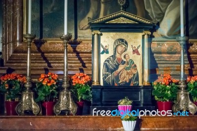 View Of An Altar In Salzburg Cathedral Stock Photo