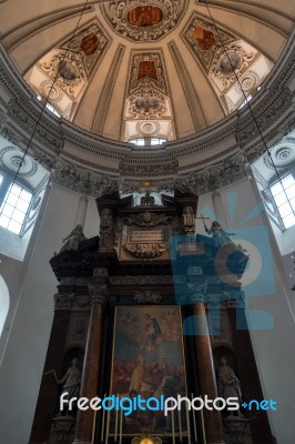 View Of An Altar In Salzburg Cathedral Stock Photo