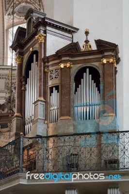 View Of An Organ In Salzburg Cathedral Stock Photo