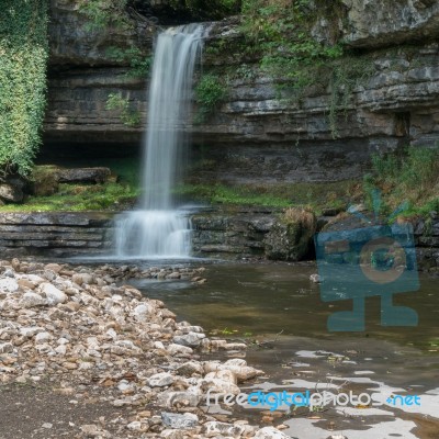 View Of Askrigg Waterfall In The Yorkshire Dales National Park Stock Photo